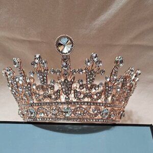 Rose Gold and Crystal Rhinestone Crown - WAS $45.00